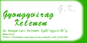 gyongyvirag kelemen business card